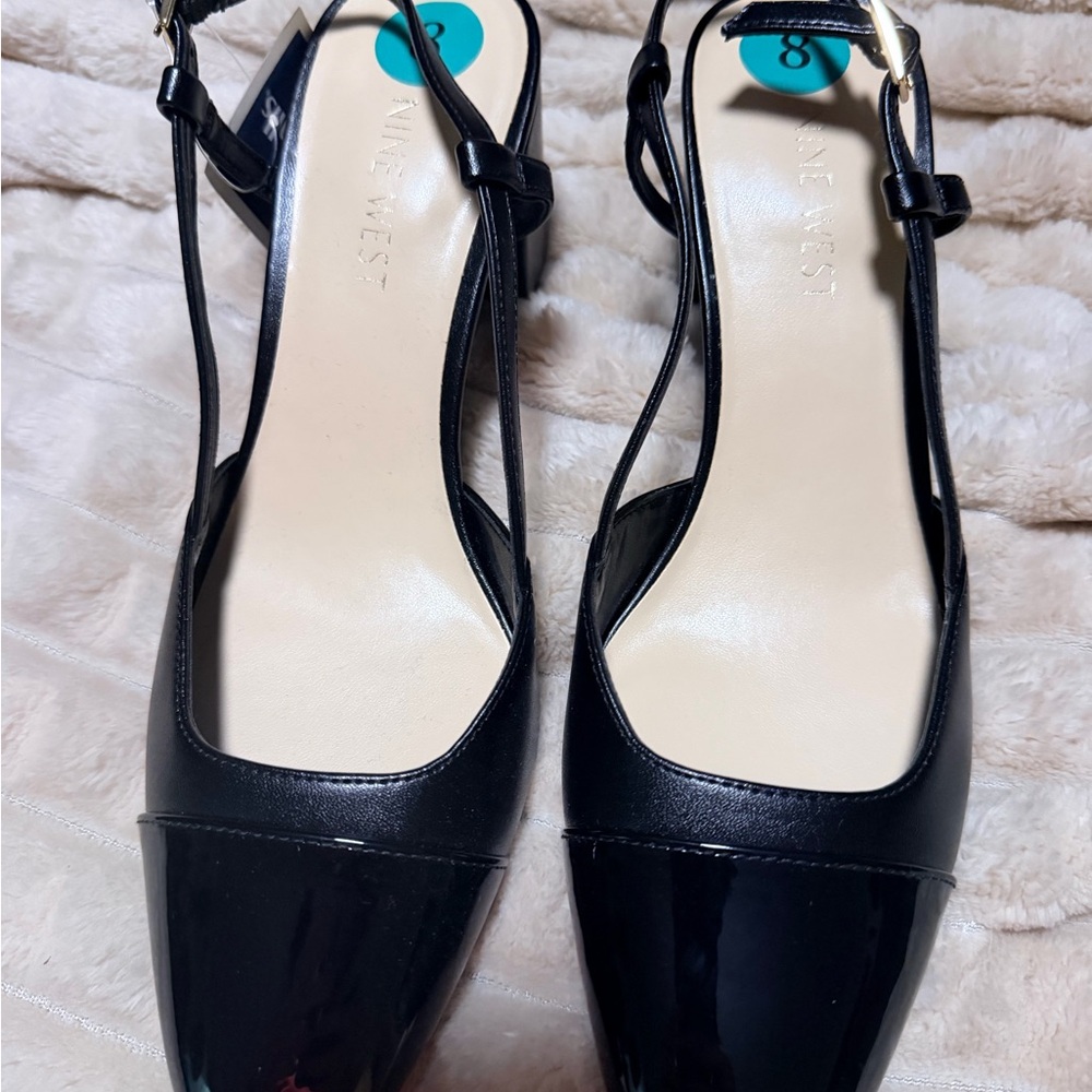 Nine West Glossy Black Womens Heels